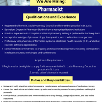  St. Jude Hospital - Saint Lucia: Pharmacist